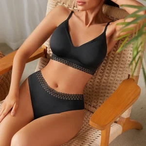 Seamless Bralettes Lingerie Sexy Lace Bra Sets Comfortable Sports V Neck Bras Thongs Sets Bra and Panty Sets for Women